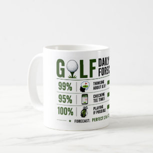 Golf lustiger Spruch Wettervorhersage Kaffeetasse