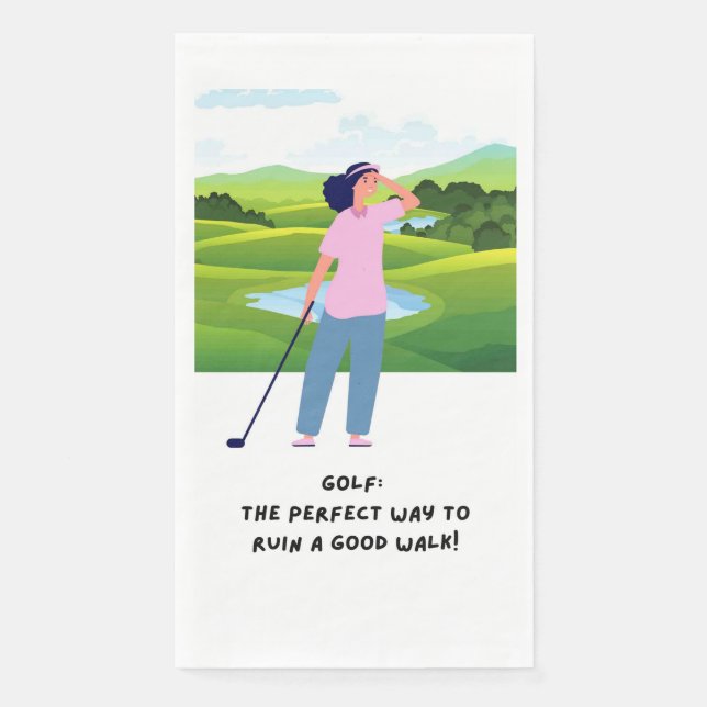 Golf lustiges Sprichwort über Golfer Serviette (Vorderseite)