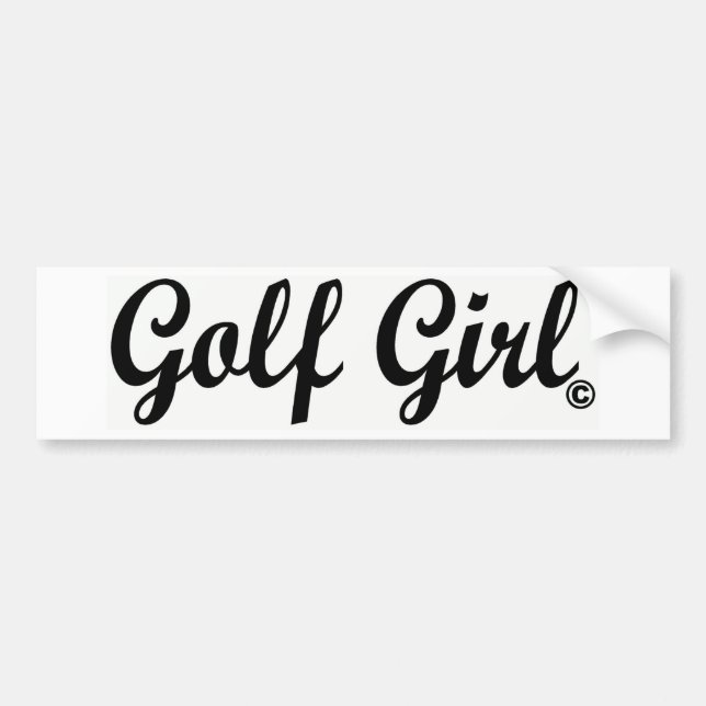 Golf-Mädchen-Skript Autoaufkleber (Vorne)