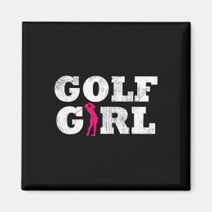 Golf Mädchen Spielerin Golfer Golf Silhouette Spor Magnet