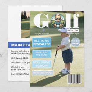 Golf Magazine Cover Foto Boy Geburtstagsparty Einladung