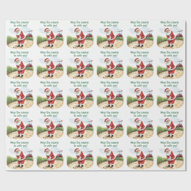 Golf Mai der Platz bei Ihnen sein für Weihnachten  Geschenkpapier (Flach)