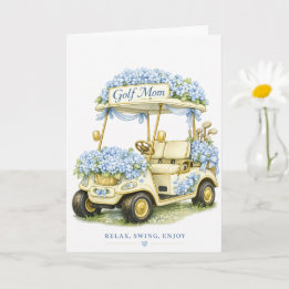Golf-Mama-Karte Hortensien-Blumen Golfwagen Karte