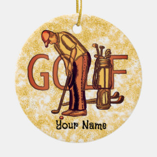 Golf Man Buchstaben Keramik Ornament