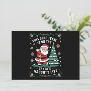 Golf-Mannschaft steht auf Santas unartiger Liste X Feiertagskarte