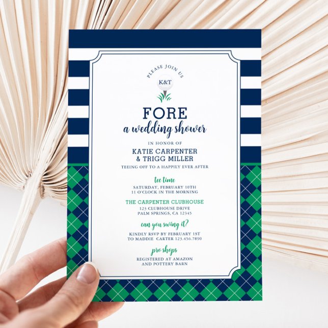 Golf Mariage Couples Douche Invitation (Golf Wedding Shower Invitation)