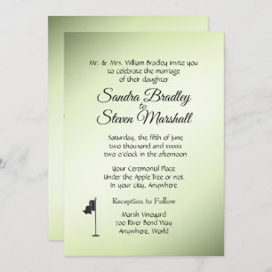 Golf Mariage Thème Green Invitations