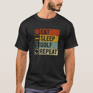 Golf Men Retro 60er 70er Essen Sleep Golf Wiederho T-Shirt