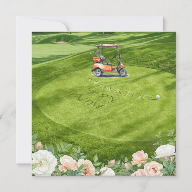 Golf merci texte pour golfer avec Fleurs (Devant)