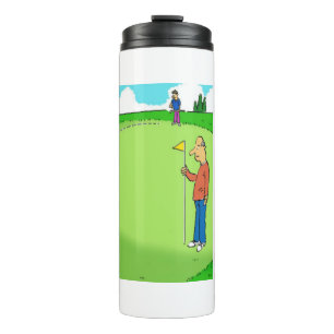 Golf Missed Putt Cartoon - Funny Thermosbecher