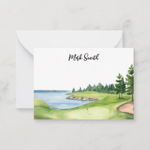 Golf mit Namen für Golfer Mitteilungskarte