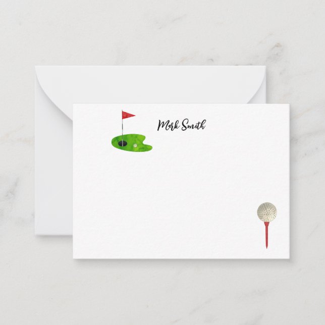 Golf mit Namen für Golfer Mitteilungskarte (Vorderseite)