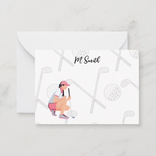 Golf mit Namen für Golfer Note Card Mitteilungskarte (Vorderseite)
