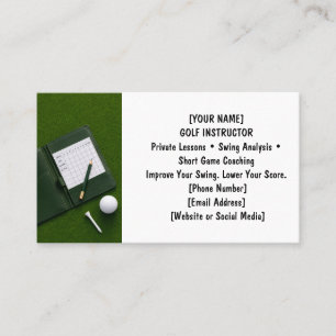 Golf mit Namen für Golfer  Visitenkarte