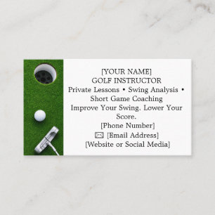 Golf mit Namen für Golfer  Visitenkarte