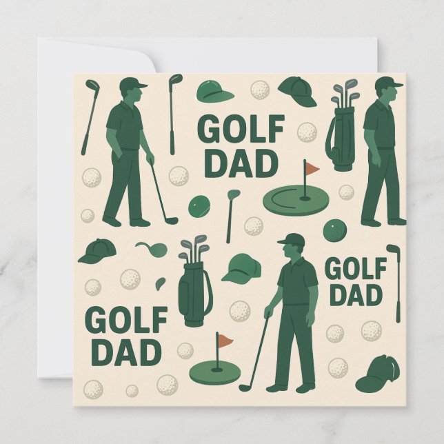 Golf mit Papa für Golfvater Feiertagskarte (Vorderseite)
