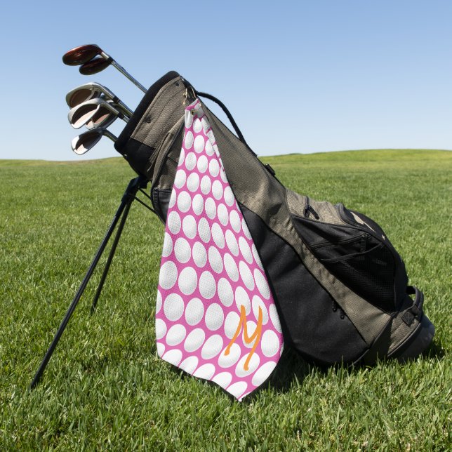 Golf Modern Pink White Orange Golf Erstklassiger S Golfhandtuch (Gras)
