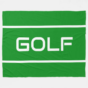 GOLF Moderne weiße Textstreifen auf strahlendem Gr Fleecedecke