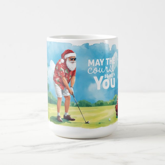 Golf  Möge der Platz mit dir sein zu Weihnachten Kaffeetasse (Mittel)