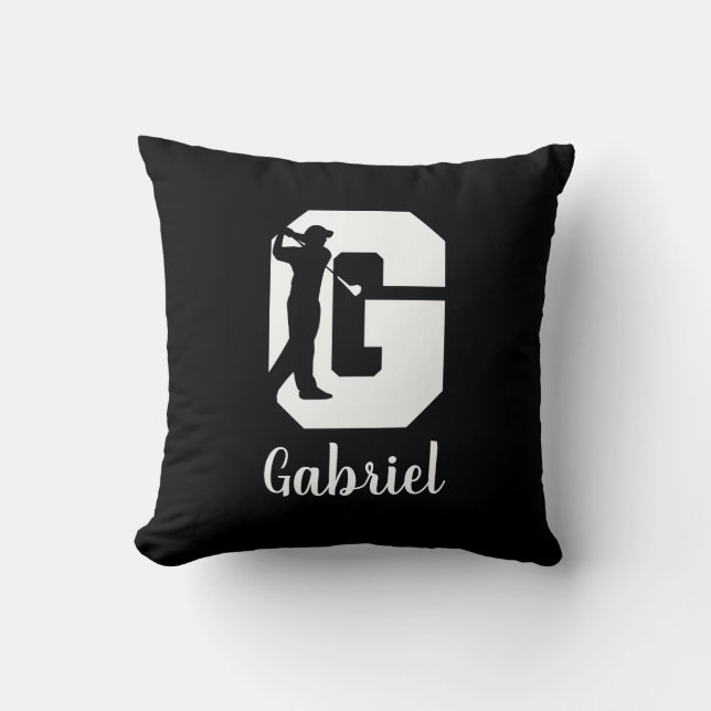 Golf Monogram Letter G Personalisiert Kissen (Vorderseite)