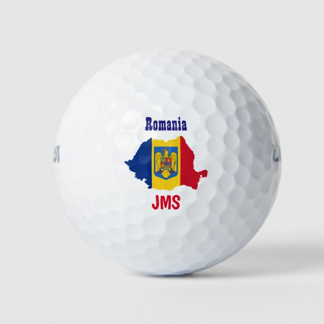 Golf Monogram Romania Flag Karte Golfball (Vorderseite)