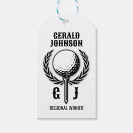 Golf-Monogramm mit Kranz-Design Geschenkanhänger
