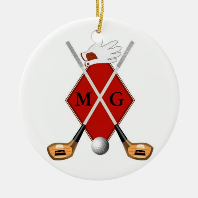 Golf-Monogramm-Verzierung Keramikornament (Vorne)