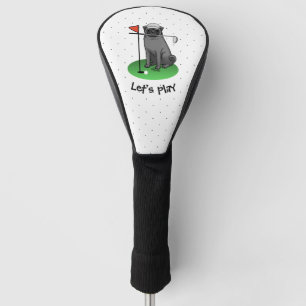 Golf Mops Golf spielen (schwarz) Niedlicher Hund F Headcover