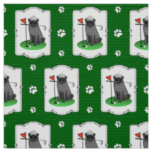 Golf Mops Golf spielen (schwarz) Niedlicher Hund F Stoff