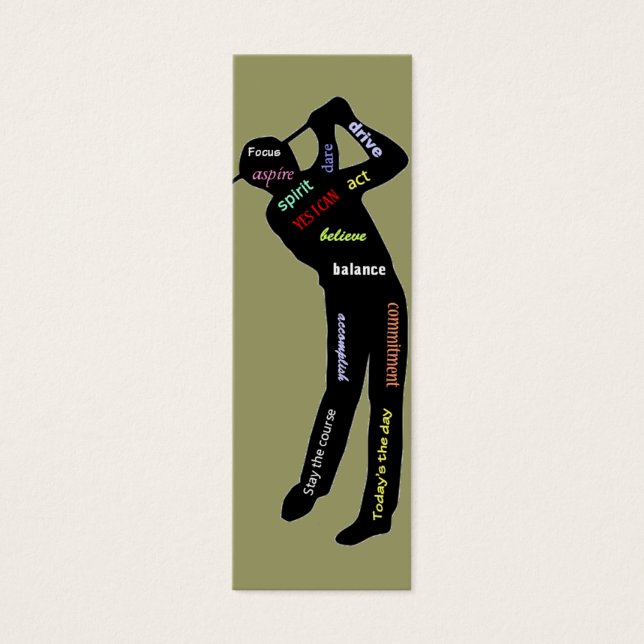 Golf Motivierend Wörter, Lesezeichen (Vorderseite)