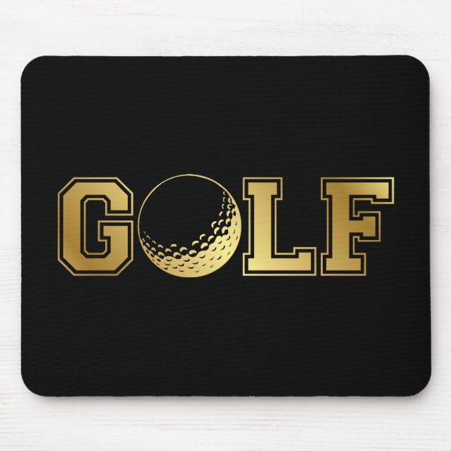 Golf Mouse Pad in Schwarz und Gold Mousepad (Vorne)