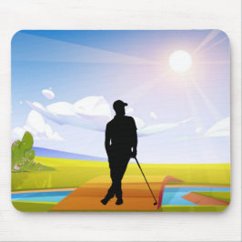 Golf Mousepad mit Silhouette Golfer