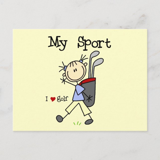 Golf My Sport T - Shirt und Geschenke Postkarte (Vorderseite)