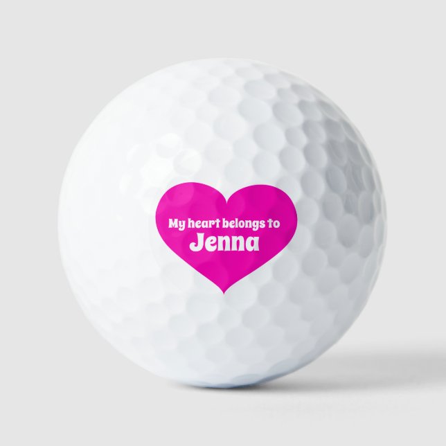 Golf Name Rosa Herz gehört zu den Golfbälle (Vorderseite)