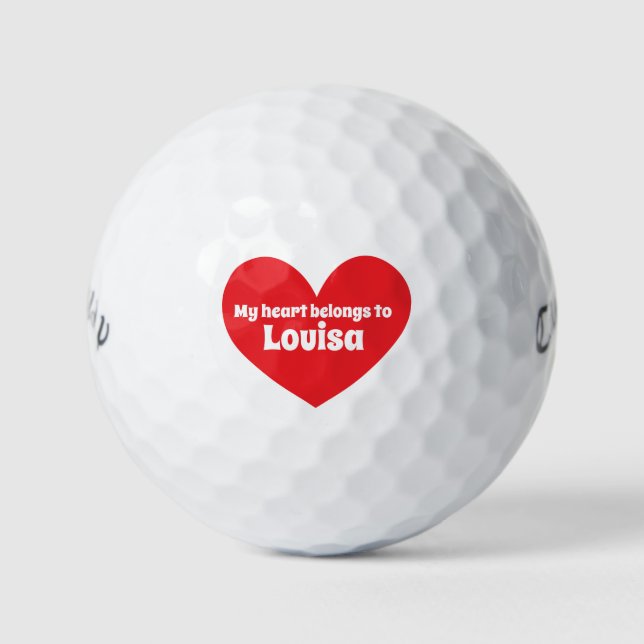 Golf Name Rotes Herz gehört zu den Golfbälle (Vorderseite)