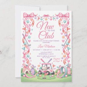 Golf Neues Mitglied im Club Rosa Schleife Mädchen Einladung
