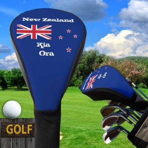 Golf New Zealand Flag & Kia Ora /Golf Clubs Covers Headcover