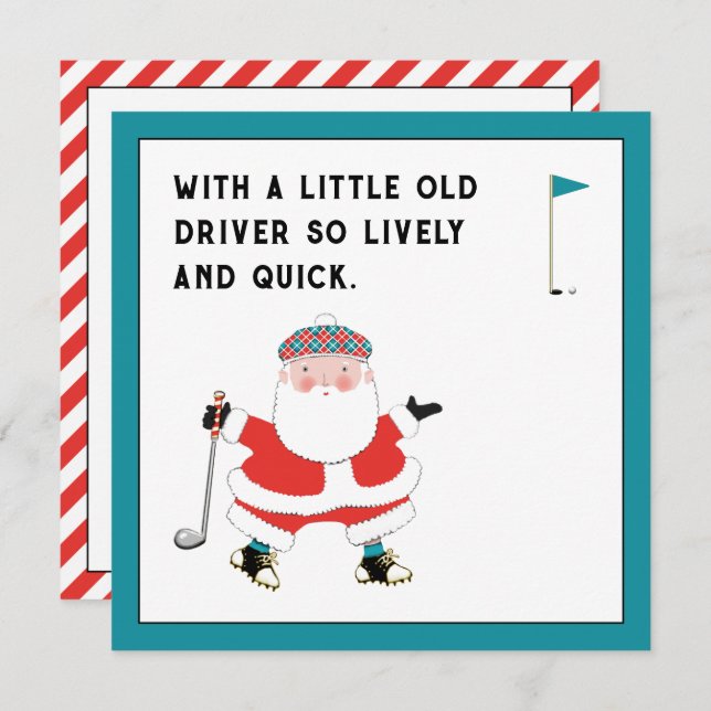 Golf Noël Invitations de vacances (Devant / Derrière)