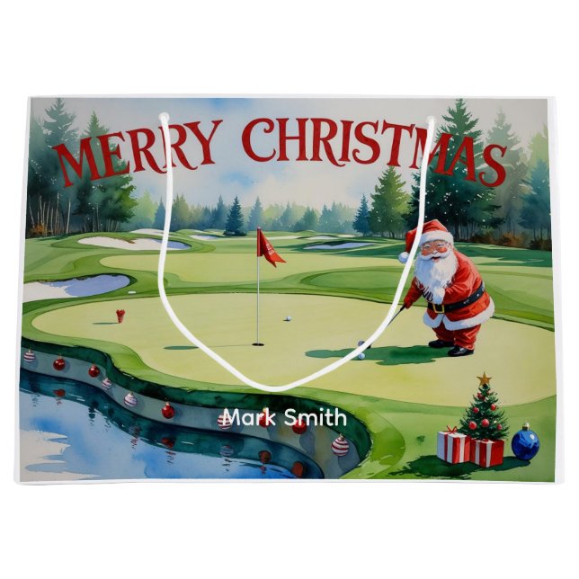 Golf Noël thème avec sac de golf et des trucs de g (Devant)
