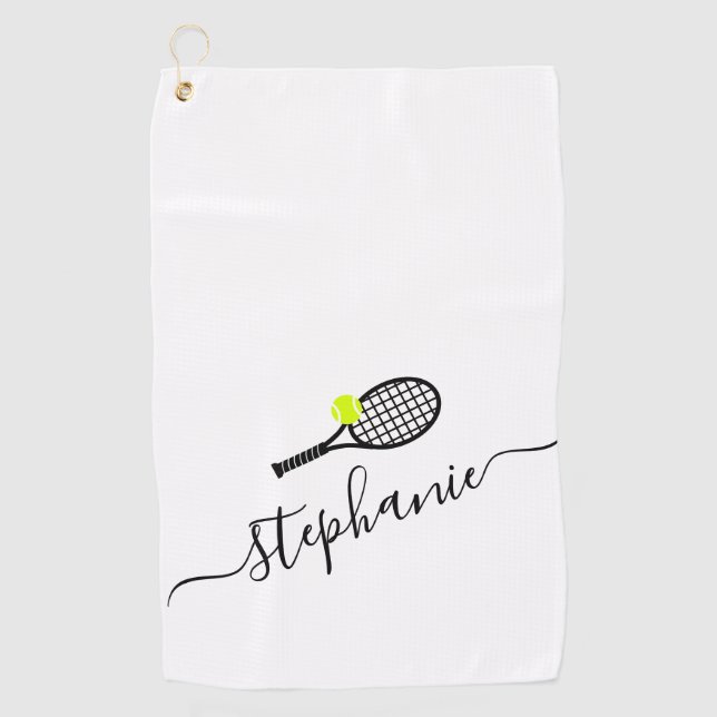 Golf Nom de script personnalisé Tennis Serviette main (Devant)