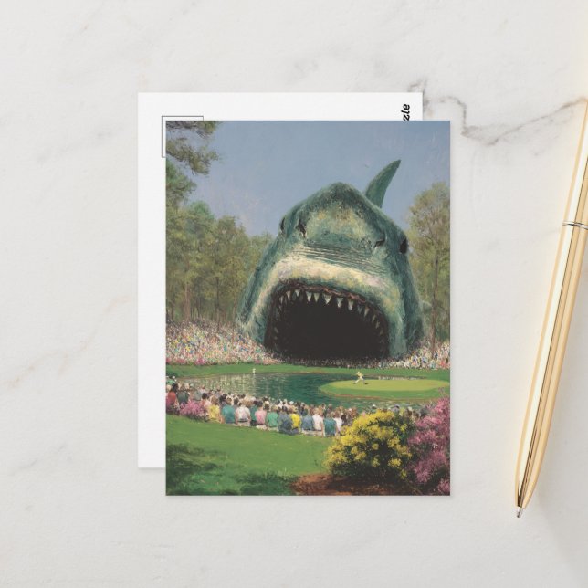 Golf nur Got Riesenhai Postkarte (Vorderseite/Rückseite Beispiel)