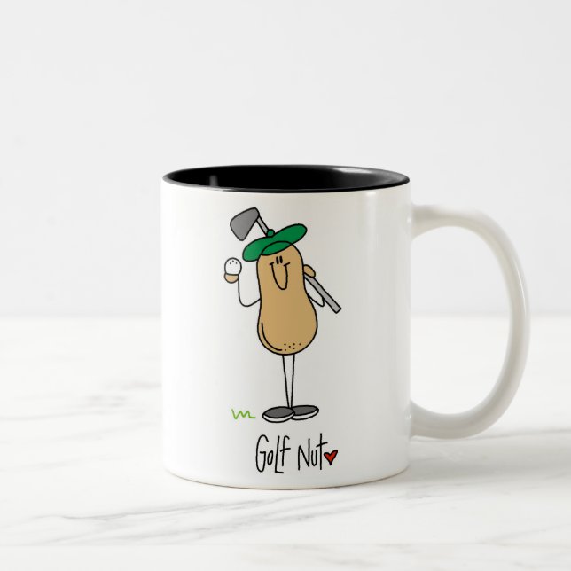 Golf-Nuss-T - Shirts und Geschenke Zweifarbige Tasse (Rechts)