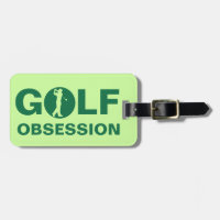 Golf Obsession Green Khaki Personalisiert Bag Tag