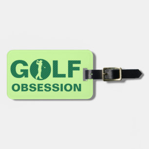 Golf Obsession Green Khaki Personalisiert Bag Tag Gepäckanhänger
