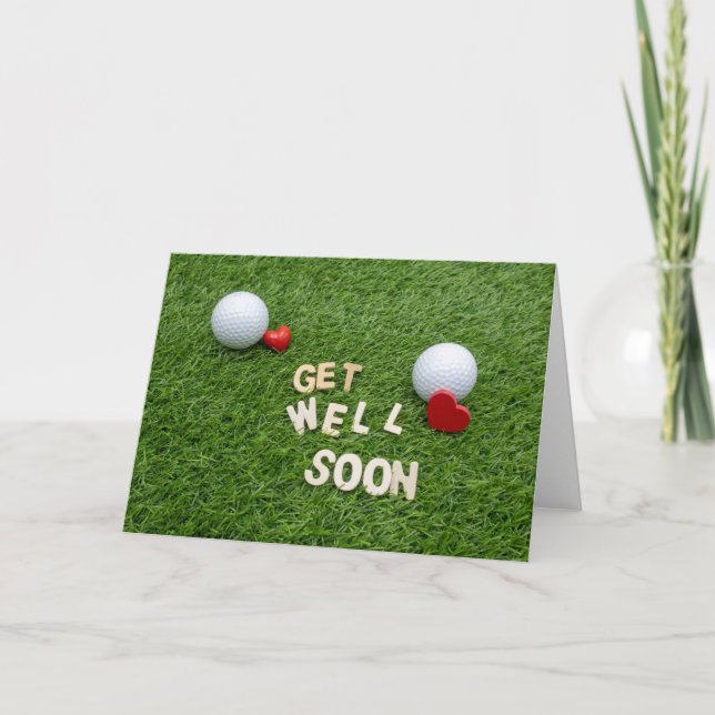 Golf Obtenez bien bientôt carte avec balle de golf (Devant)
