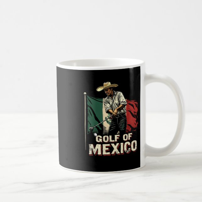 Golf Of Mexico Funny Golfer Pun Patriotic Mexican  Kaffeetasse (Rechts)