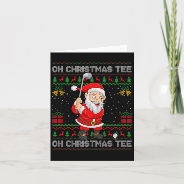 Golf Oh Christmas Tee Santa Playing Golf Golfer Ug Karte (Vorderseite)