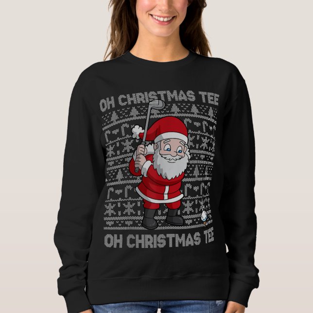 Golf Oh Weihnachten Weihnachtsmann Golfer Golfspie Sweatshirt (Vorderseite)