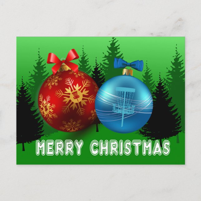 Golf-Ornamente Weihnachtskarte Einladungspostkarte (Vorderseite)