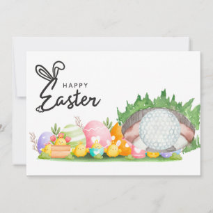 Golf Ostercard für goldenes Aquarell Feiertagskarte